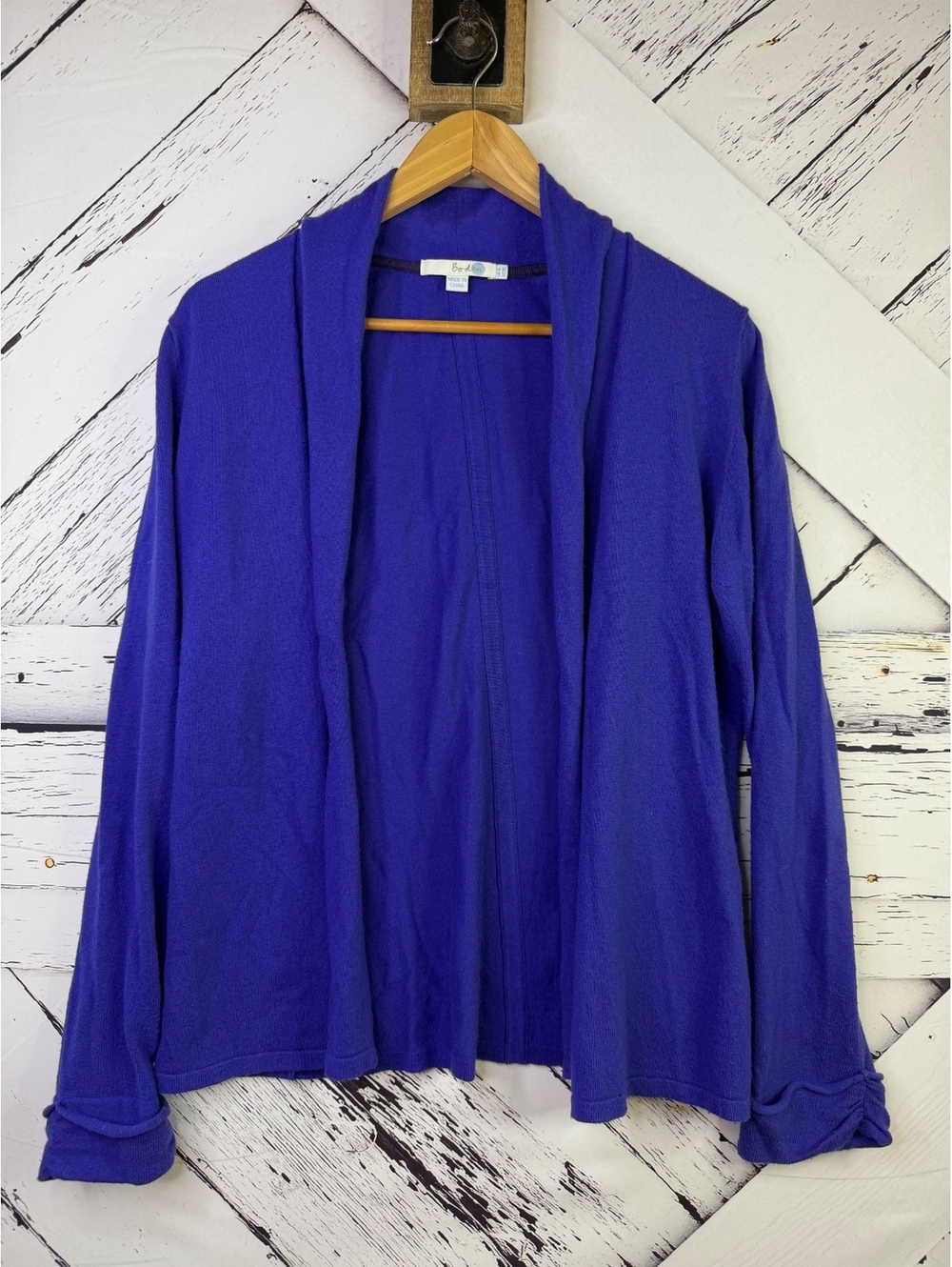 Boden Purple Knit Cardigan Cashmere Blend Cottage Cabincore Quiet Luxury Women M